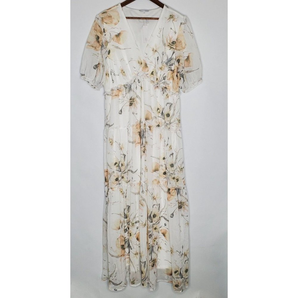 Baltic Born Floral Maxi Dress - Cream and Tan